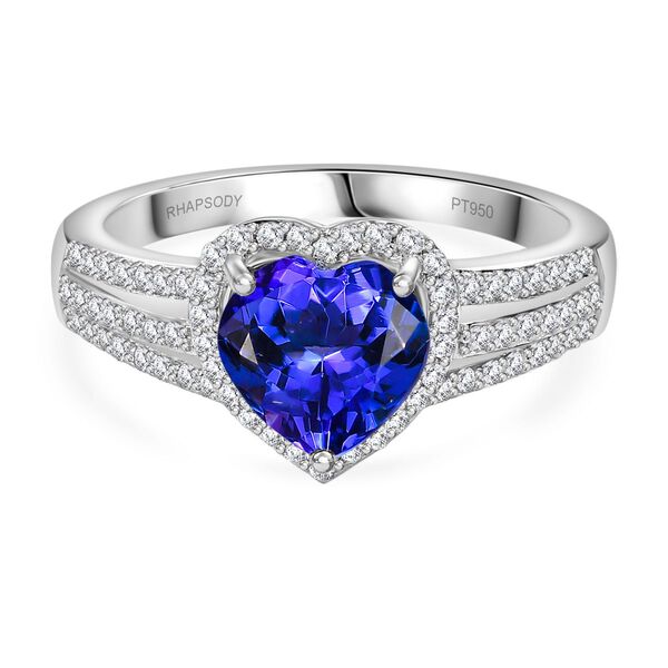 RHAPSODY AAAA Tansanit und VS Diamant Ring in 950 Platin - 2,44 ct.