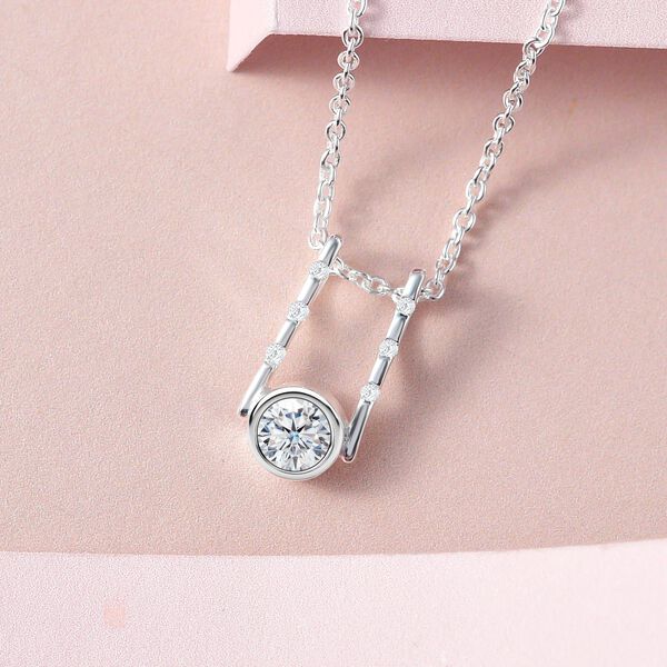 Moissanit Anh&auml;nger mit Kette - 0,50 ct. image number 3