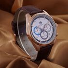 William Hunt - Echtleder-Armbanduhr im Hollywood-Glamour-Stil, 5ATM Wasserdicht, Japanisches Uhrwerk, rosefarben image number 1