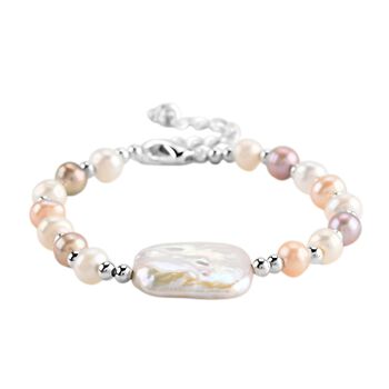 Mehrfarbiges S&uuml;&szlig;wasserperle 15,85+3,5cm Armband