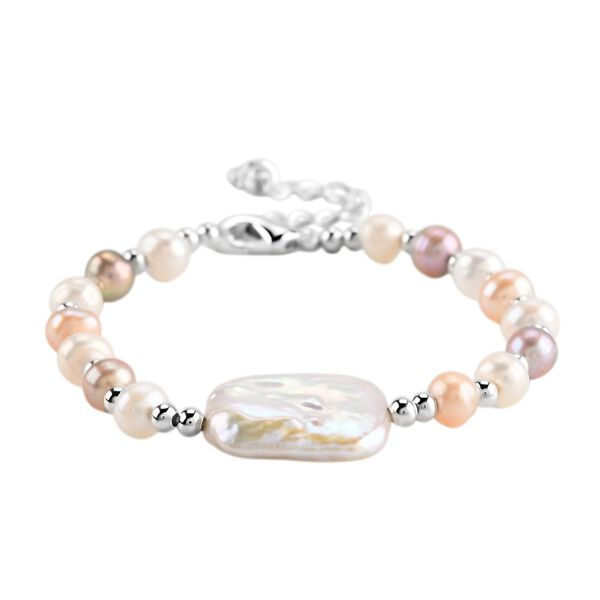 Mehrfarbiges S&uuml;&szlig;wasserperle 15,85+3,5cm Armband image number 4