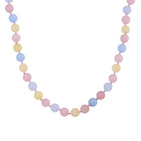 Multi Beryll Quarzit Halskette ca. Flexibles cm Reiner Edelstahl ca. 270.00 ct