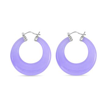 Lavendel Jade Ohrringe 925 Silber rhodiniert ca. 82.00 ct