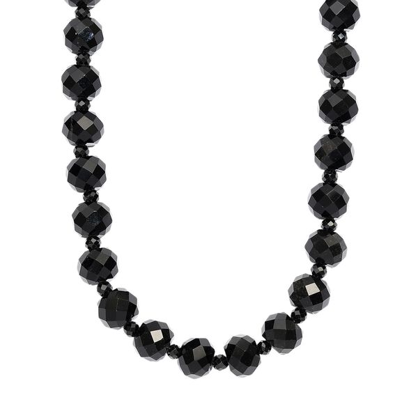 Schwarze Glasachat und schwarze Spinell 45cm Halskette - 230 ct. image number 0