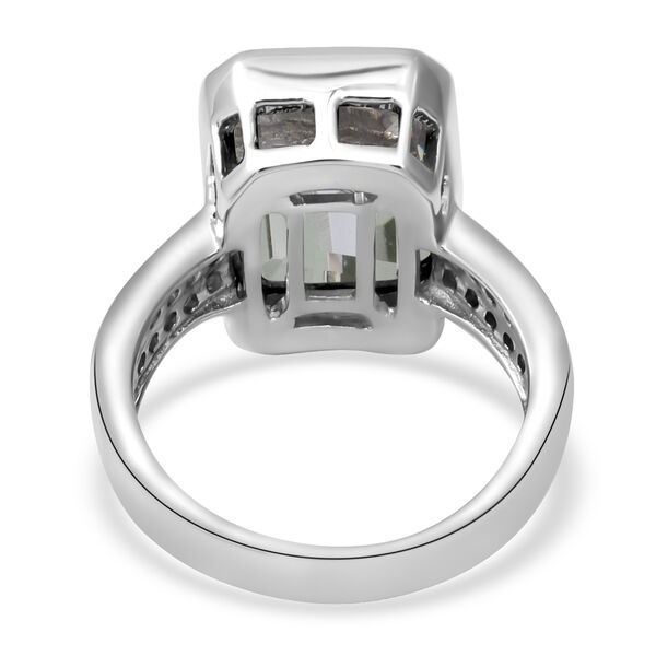 Prasiolith und Zirkon-Ring, 925 Silber platiniert  ca. 7,28 ct image number 4