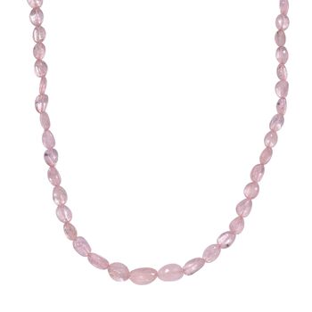 AA Morganit Halskette ca. 45 cm 925 Silber rhodiniert ca. 91,00 ct.