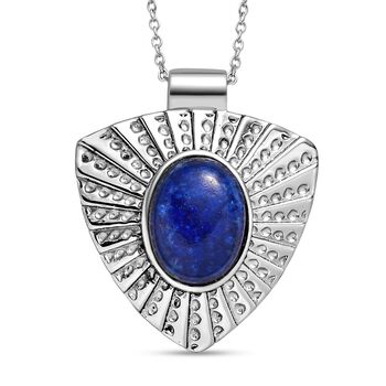 Cleopatra-Stil Lapislazuli Anh&auml;nger mit Kette, 316L Edelstahl ca. 10.50 ct