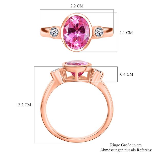 LUXURIANT AAA Labor Rosa Saphir und Labor Diamant Ring - 2,70 ct. image number 7