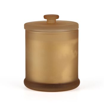 LIVMORE Home Fragrance Kollektion, Duftkerze im Farbglas, Ambra Vanille, 370 g Sojawachs, 55 Std., 10,2 x 10,2 x 13 cm