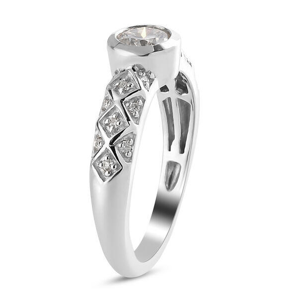 88 Facetten Moissanit Ring 925 Silber platiniert  ca. 0,57 ct image number 5