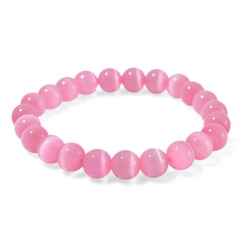 Flexibles rosa Katzenaugen Armband mit Chatoyance-Effekt image number 0