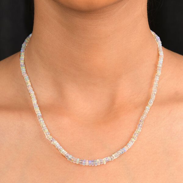 D'Joy Natürlicher, äthiopischer Welo Opal Halskette ca. 45 cm 925 Silber rhodiniert ca. 37.00 ct image number 3