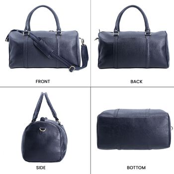 2er-Set 100% Echtleder Reisetasche und Crossbody Tasche mit Kroko-Pr&auml;gung