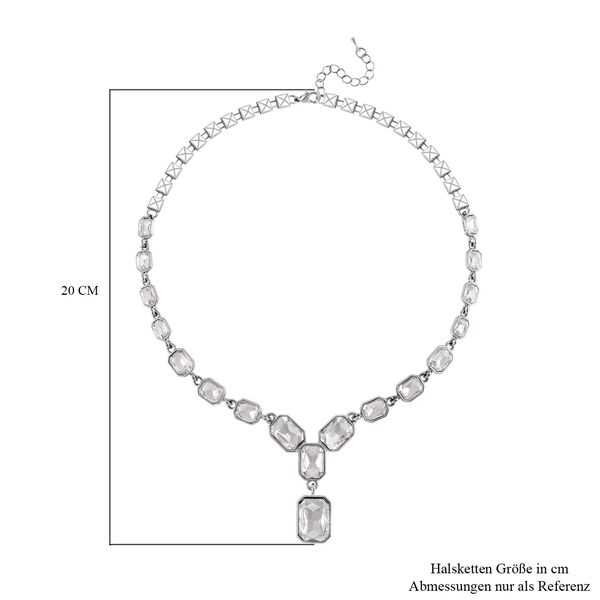 Weißer Kristall Halskette, ca. 50 cm image number 4