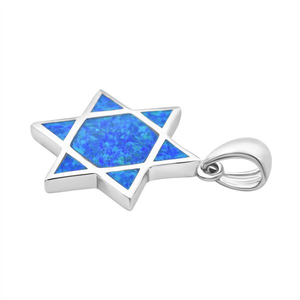 Simulierter blauer Opal Stern-Anhänger image number 3