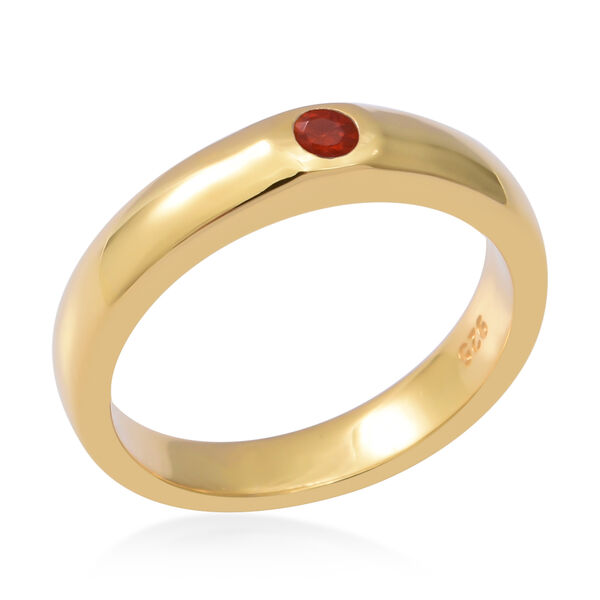 Mexikanischer Kirschfeuer-Opal Ring 925 Silber vergoldet  ca. 0,07 ct image number 3