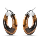 Gelbes Tigerauge Creolen in Edelstahl ca. 27,50 ct
