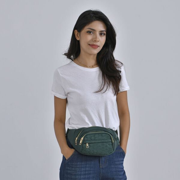 Multifunktionale RFID-gesch&uuml;tzte Nylon G&uuml;rteltasche mit Schnellverschluss, 36x4x13cm, Gr&uuml;n image number 10