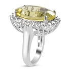 Ouro Verde-Quarz und Zirkon Ring 925 Silber platiniert (Größe 16.00) image number 4