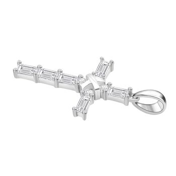 Lustro Stella Wei&szlig;er Zirkonia Anh&auml;nger 925 Silber rhodiniert