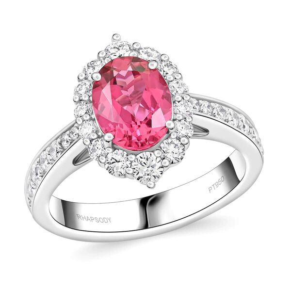 Chairman's Vault Collection - zertifiziert und gepr&uuml;ft RHAPSODY AAAA Rosa Spinell und VS Diamant Ring in 950 Platin - 2,70 ct.