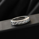 LUSTRO STELLA Hergestellt mit ZIRKONIA Half Eternity Ring 925 Silber Platin-Überzug image number 1