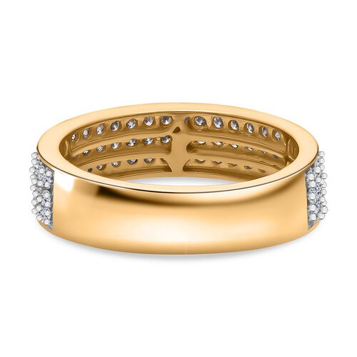 LUXURIANT DIAMOND - Lab Grown Diamant SI-GH SGL zertifiziert Ring, 925 Silber 750 Gelbgold Vermeil (Größe 17.00) ca. 1,00 ct image number 4