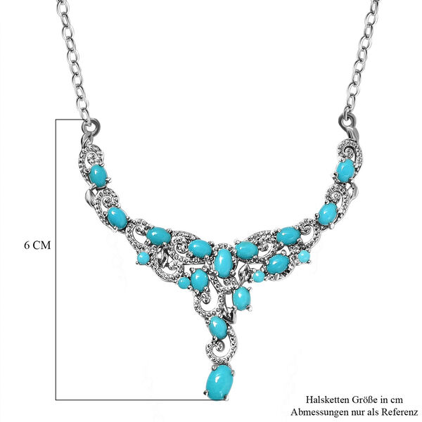 Amerikanische, nat&uuml;rliche Sleeping Beauty T&uuml;rkis-Halskette in Silber image number 6