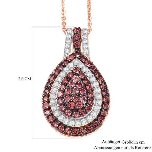 D'Joy AA Padparadscha Saphir und Zirkon Anhänger mit 50cm Kette - 1,57 ct. image number 5
