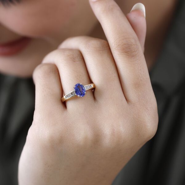 AAA Tansanit und Diamant Ring - 1,54 ct. image number 3