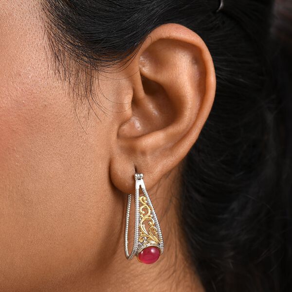 D'Joy Maulbeer Mondstein Ohrringe 925 Silber Rhodiniert und 750 Gelbgold Vermeil ca. 4.50 ct image number 3