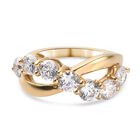 LUSTRO STELLA - feinster Zirkonia-Ring, 925 Silber vergoldet (Größe 16.00) ca. 3,22 ct