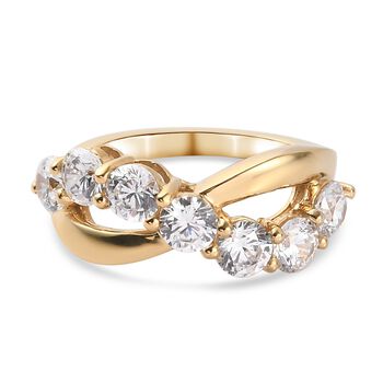 LUSTRO STELLA - feinster Zirkonia-Ring, 925 Silber vergoldet (Gr&ouml;&szlig;e 16.00) ca. 3,22 ct