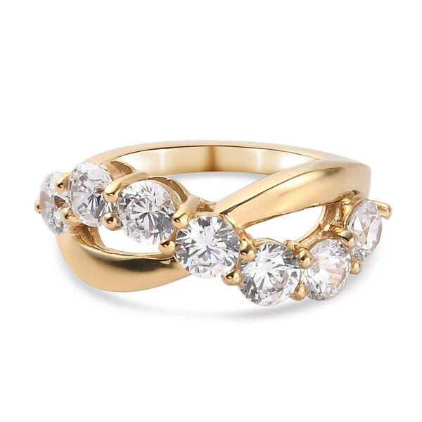 LUSTRO STELLA Hergestellt mit ZIRKONIA Ring 925 Silber 585 Vergoldet