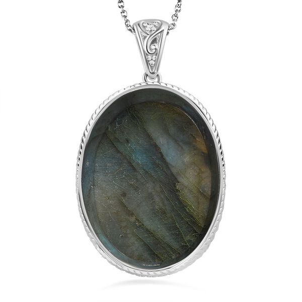 Labradorit Anh&auml;nger mit 50cm Kette - 72,85 ct. image number 6