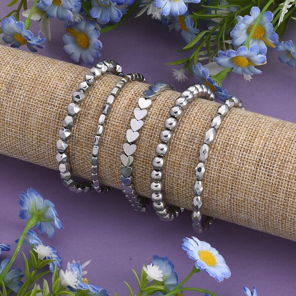 Silberbeschichteter H&auml;matit Schmuck Zubeh&ouml;r  ca. 301,50 ct. image number 2