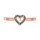 Natürlicher Champagner Diamant Ring 925 Silber Roségold Vermeil (Größe 16.00) ca. 0,07 ct