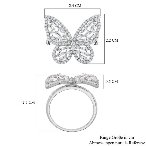 Wei&szlig;er Zirkonia-Ring, reines Messing (Gr&ouml;&szlig;e 16.00) ca. 1,56 ct image number 7