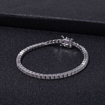 Moissanit Armband, 925 Silber rhodiniert