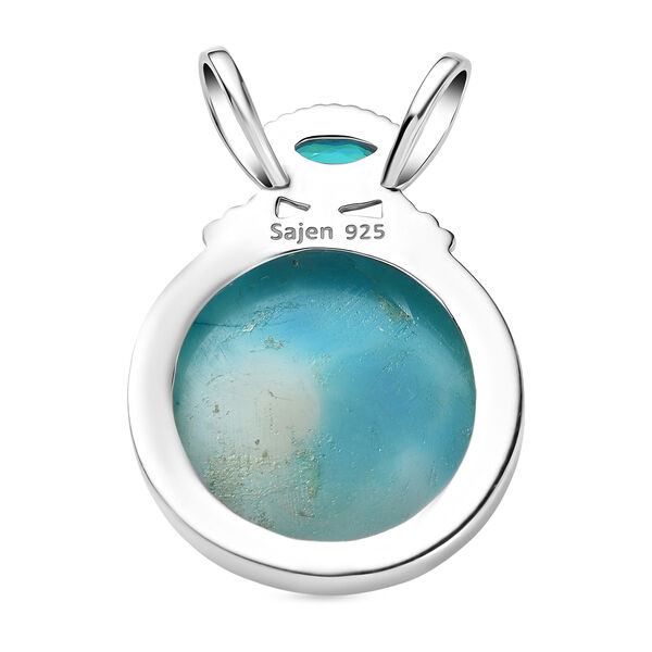 Sajen Silber - AAA Drusy, Regenbogen Paraiba Anhänger 925 Silber rhodiniert ca. 113.60 ct image number 5