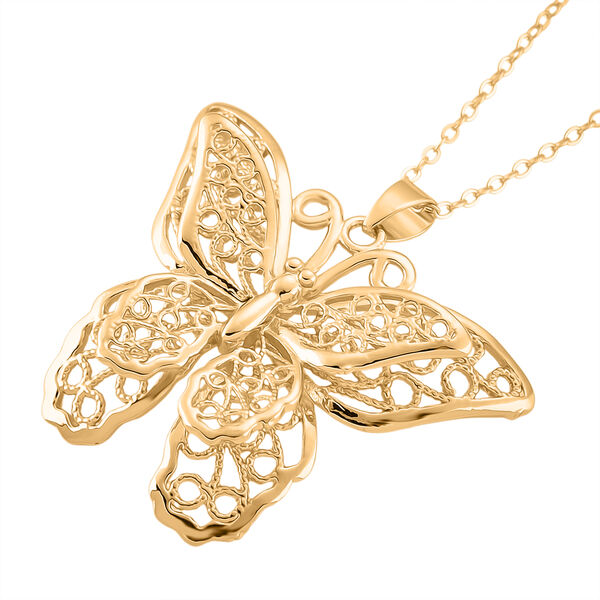 GOLD LOOKS - Schmetterling Halskette, Nickelfreies Messing, ca. 50 cm ca. 9,20g image number 3