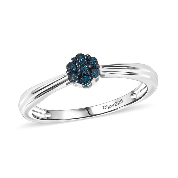 CULLINAN-MINE - Blauer Diamant Ring 925 Silber rhodiniert (Gr&ouml;&szlig;e 17.00) ca. 0.10 ct image number 4