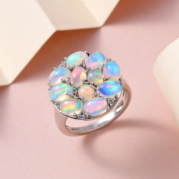 Nat&uuml;rlicher, &auml;thiopischer Welo Opal Ring, 925 Silber platiniert (Gr&ouml;&szlig;e 20.00) ca. 3.43 ct image number 2