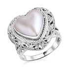 Weiße Mabe Perle Ring 925 Silber (Größe 19.00)