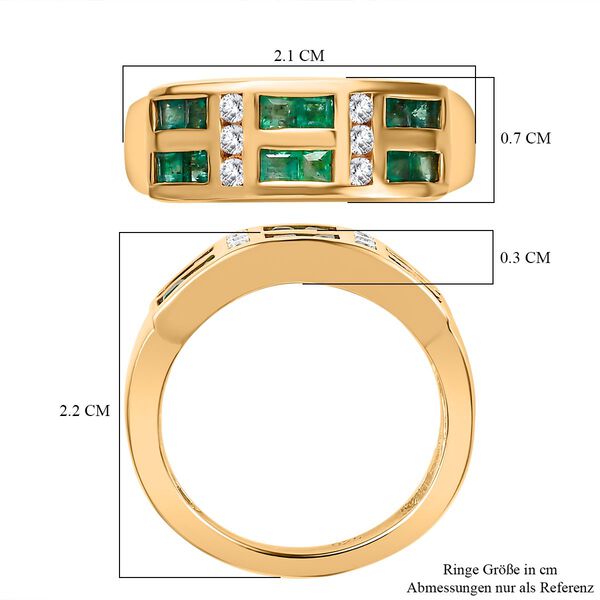 Kagem sambischer Smaragd und Zirkon-Ring - 0,84 ct. image number 6