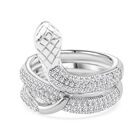 LUSTRO STELLA - Weißer Zirkonia Ring 925 Silber rhodiniert (Größe 19.00)