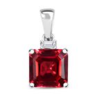 AAA Lab Created Padparadscha-Saphir, Lab Grown Diamant Anhänger 417 Gold ca. 3,18 ct.