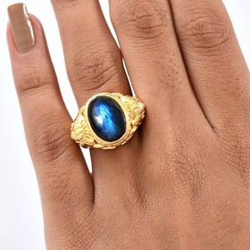 Labradorit Ring Nickelfreies Messing (Größe 20.00) ca. 7,44 ct