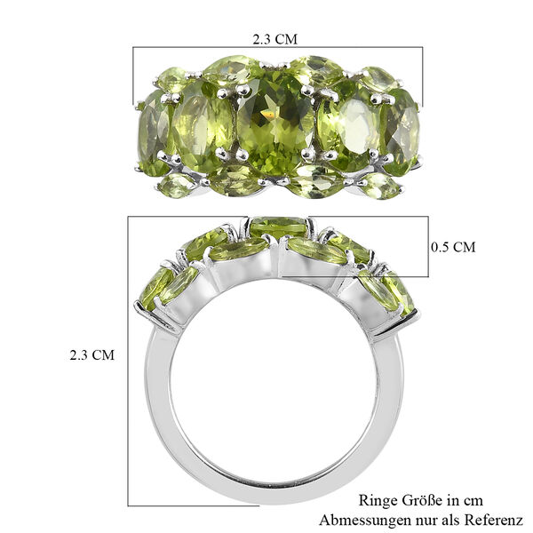Nat&uuml;rlicher Peridot-Ring, 925 Silber platiniert  ca. 5,85 ct image number 7