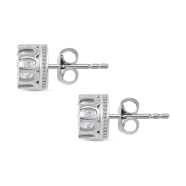 Moissanit Ohrringe, 925 Silber rhodiniert - 2 ct. image number 5